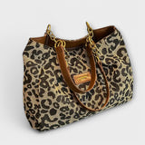 Krista - Leopard Print Canvas Tote