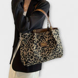 Krista - Leopard Print Canvas Tote