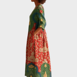 Klara - Garā kleita ar vintage ziedu dizainu