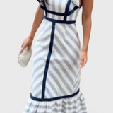 Dianne | Retro Svītrainā Maxi Kleita