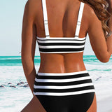 Laluna® | Svītrainais bikini ar augsto jostasvietu