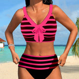 Laluna® | Svītrainais bikini ar augsto jostasvietu