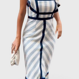 Dianne | Retro Svītrainā Maxi Kleita