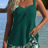 Laluna® | Tankini Svītrains ar Divdaļīgu Pludmales Biksīšu