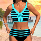 Laluna® | Svītrainais bikini ar augsto jostasvietu