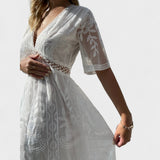 Marinka - Eleganta Boho Kleita ar Mežģīnēm