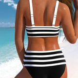 Laluna® | Svītrainais bikini ar augsto jostasvietu
