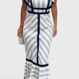Dianne | Retro Svītrainā Maxi Kleita