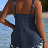 Laluna® | Tankini Svītrains ar Divdaļīgu Pludmales Biksīšu