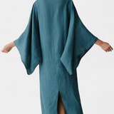 Filipa - Kimonos Kleita no Linu un Kokvilnas ar Jostu