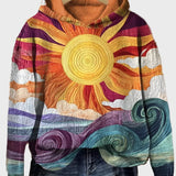 Vintage Hoodie with Sun Rays